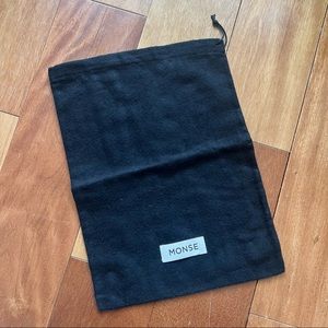 Monse black dust bag with logo and drawstring opening